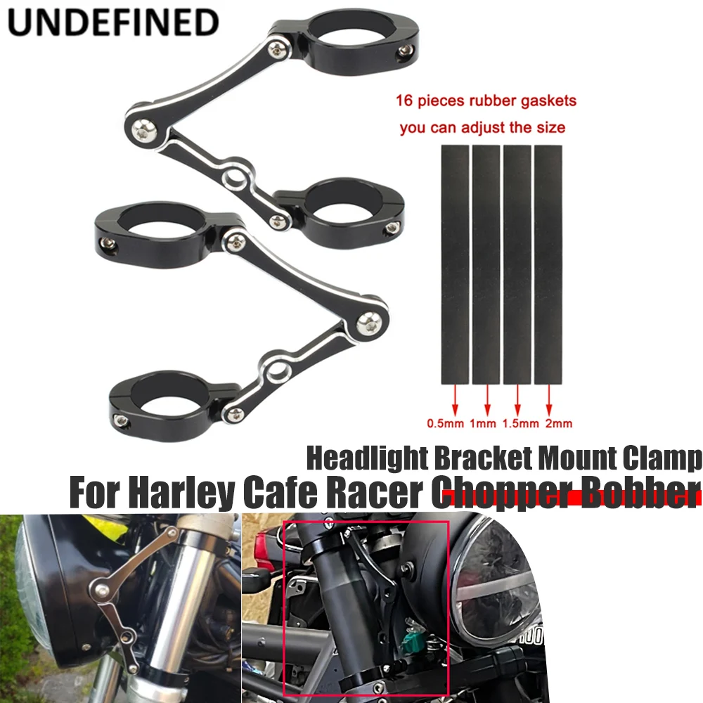 

Headlight Bracket Mount Clamp 33mm-58mm CNC Fork Tube Spotlight Holder For Harley Cafe Racer Chopper Bobber Universal Motorcycle