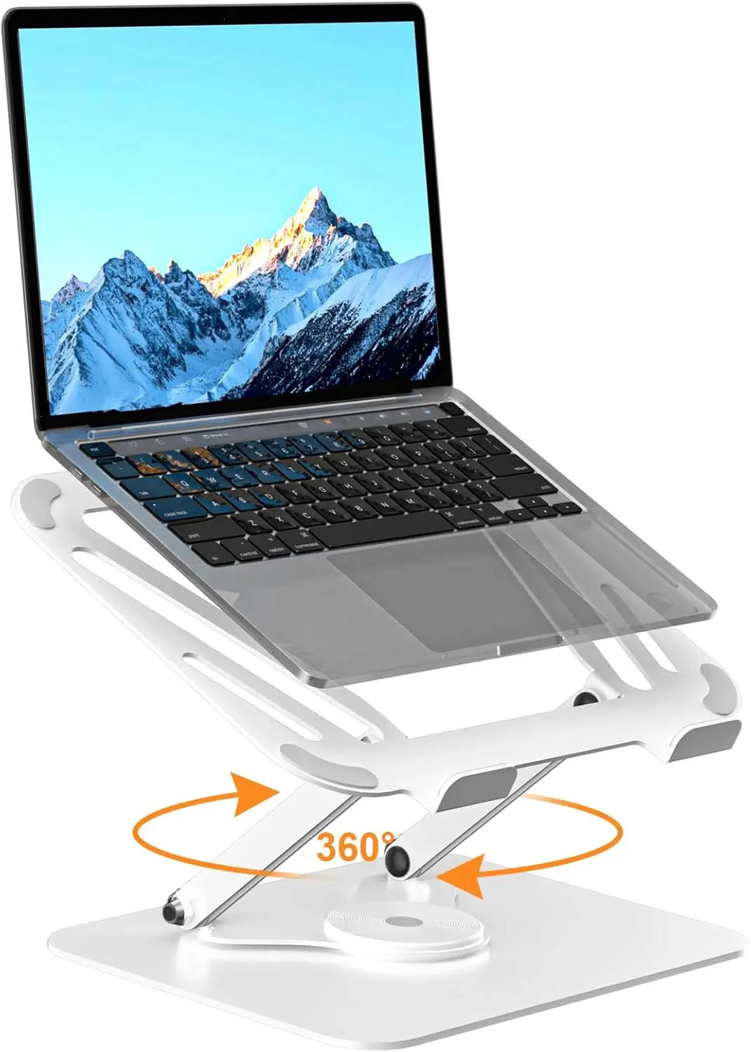 

Adjustable Laptop Stand with 360° Rotating Base, Foldable & Portable for 11-17" Devices, White