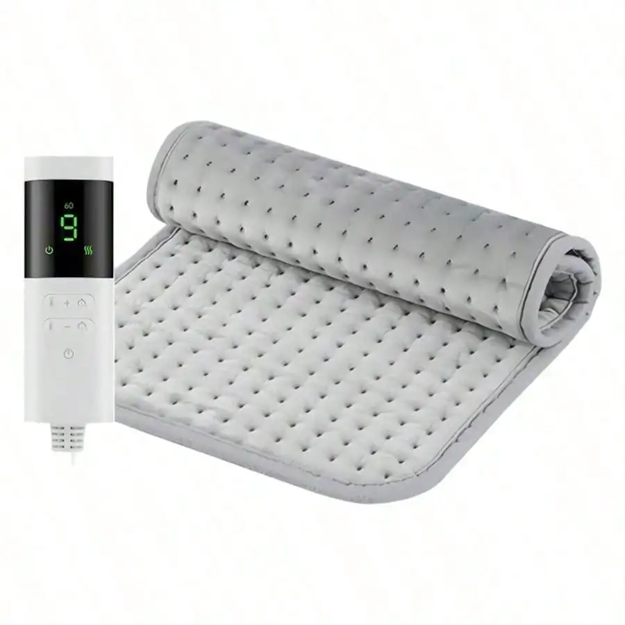 Electric Heating Pad 12''x24'' -9-Level Temperature Control, Speed Timed, Soft Flannel Electric Blanket Suitable For The Back, Neck, Shoulders, Please Do Not Fold The Electric Blanket And Be Sure To Ensure The Controller Has Adequate Ventilation.