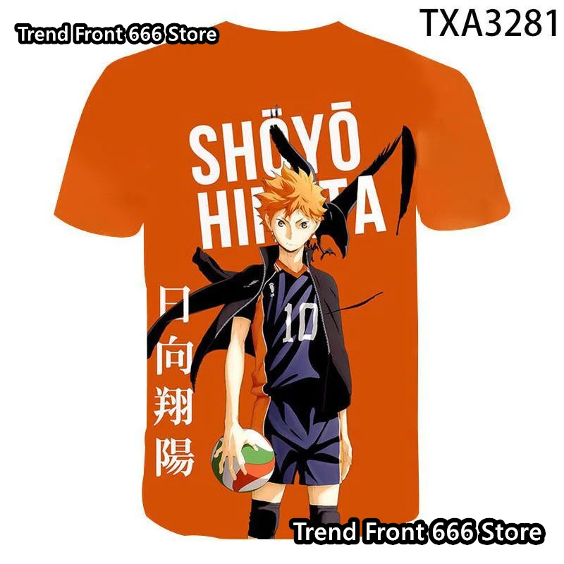 Japanese Anime Haikyuu Volleyball Juvenile Children's T-shirts Summer Short Sleeve Crewneck Tops Boys And Girls Tees