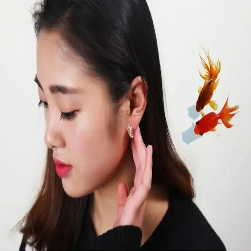 Simplicity 925 Sterling Silver Fish Shaped Hoop Earrings for Women Girls Wedding Party Fashion Jewelry Gifts Accessory Wholesale