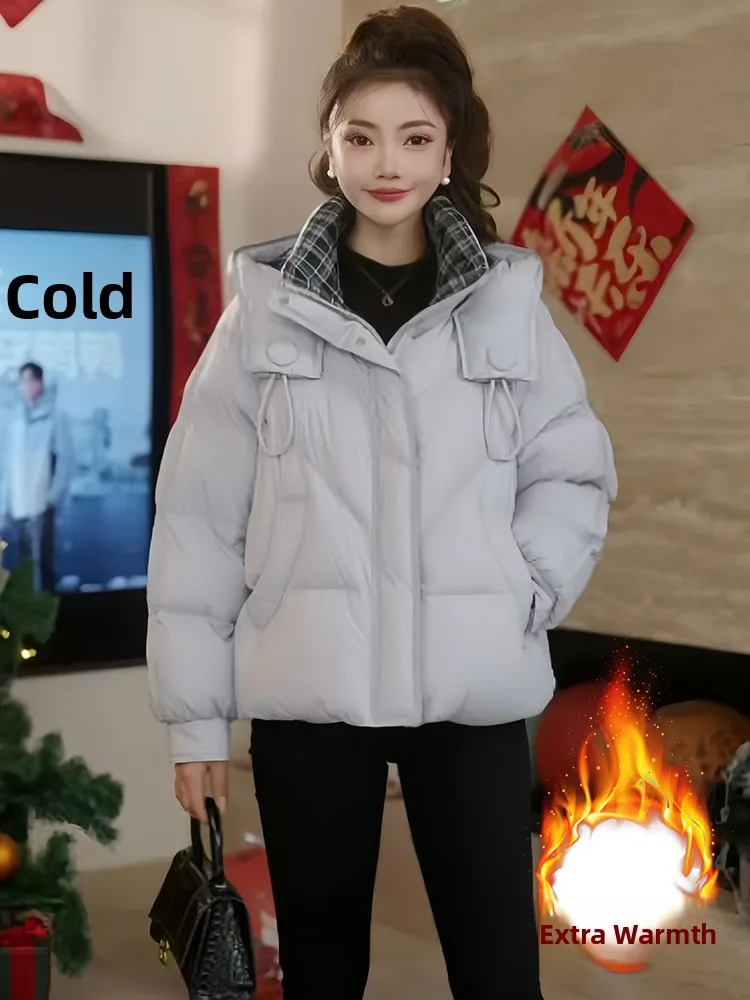 여성용 다운 코튼 재킷 겨울용 두꺼운 따뜻한 코트 후드 브레드 스타일 한국 버전 다용도 소형 사이즈 친화적인 외투