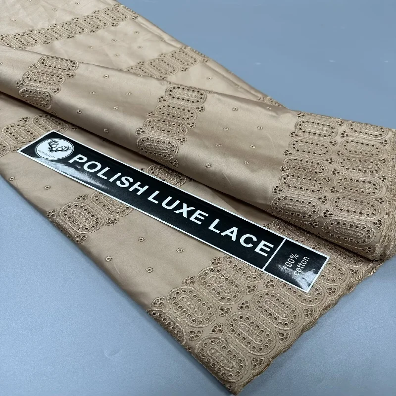 

5 ярдов нигерийской 100% хлопок, полированная атласная ткань для вышивки, высококачественная швейцарская вуаль, кружевной материал для мужчин, стиль Дубая 10L108904