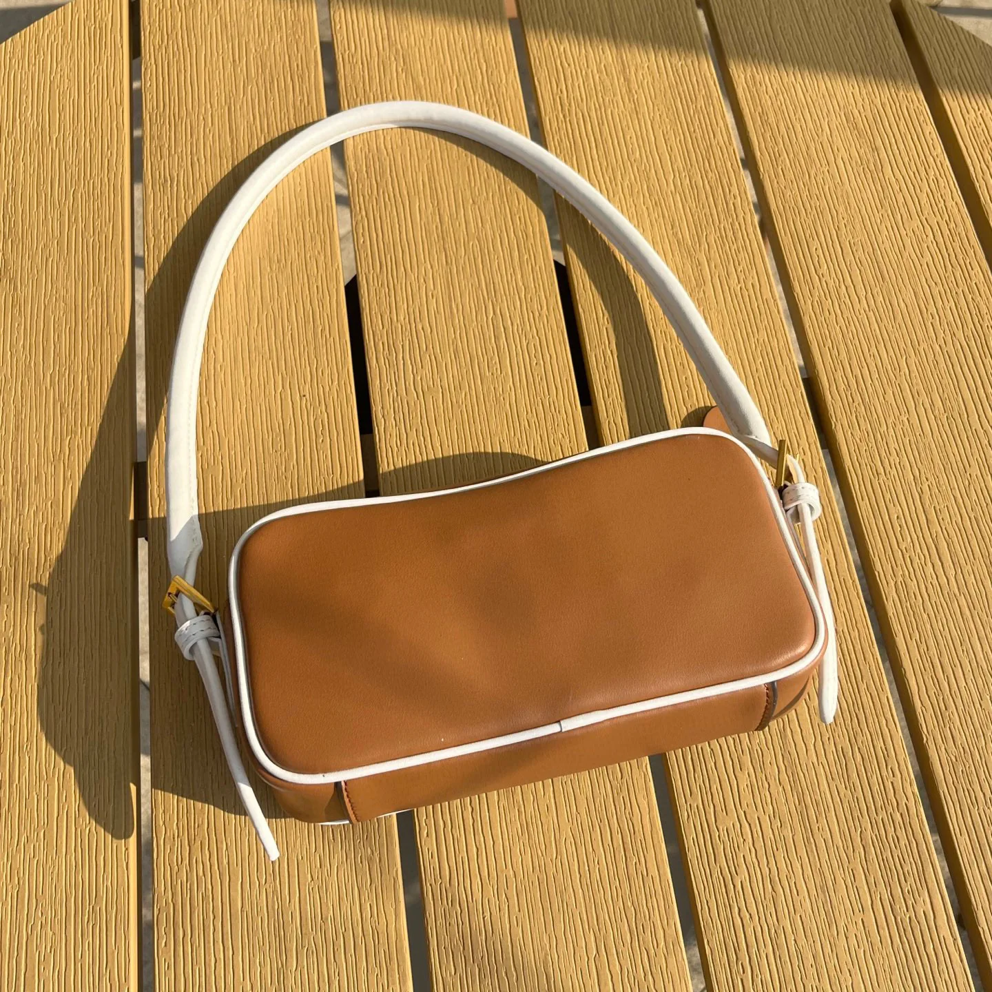 

New white contrast bowling underarm pillow bag real cowhide fashion box briefcase commuter handbag purse tote bag for woman