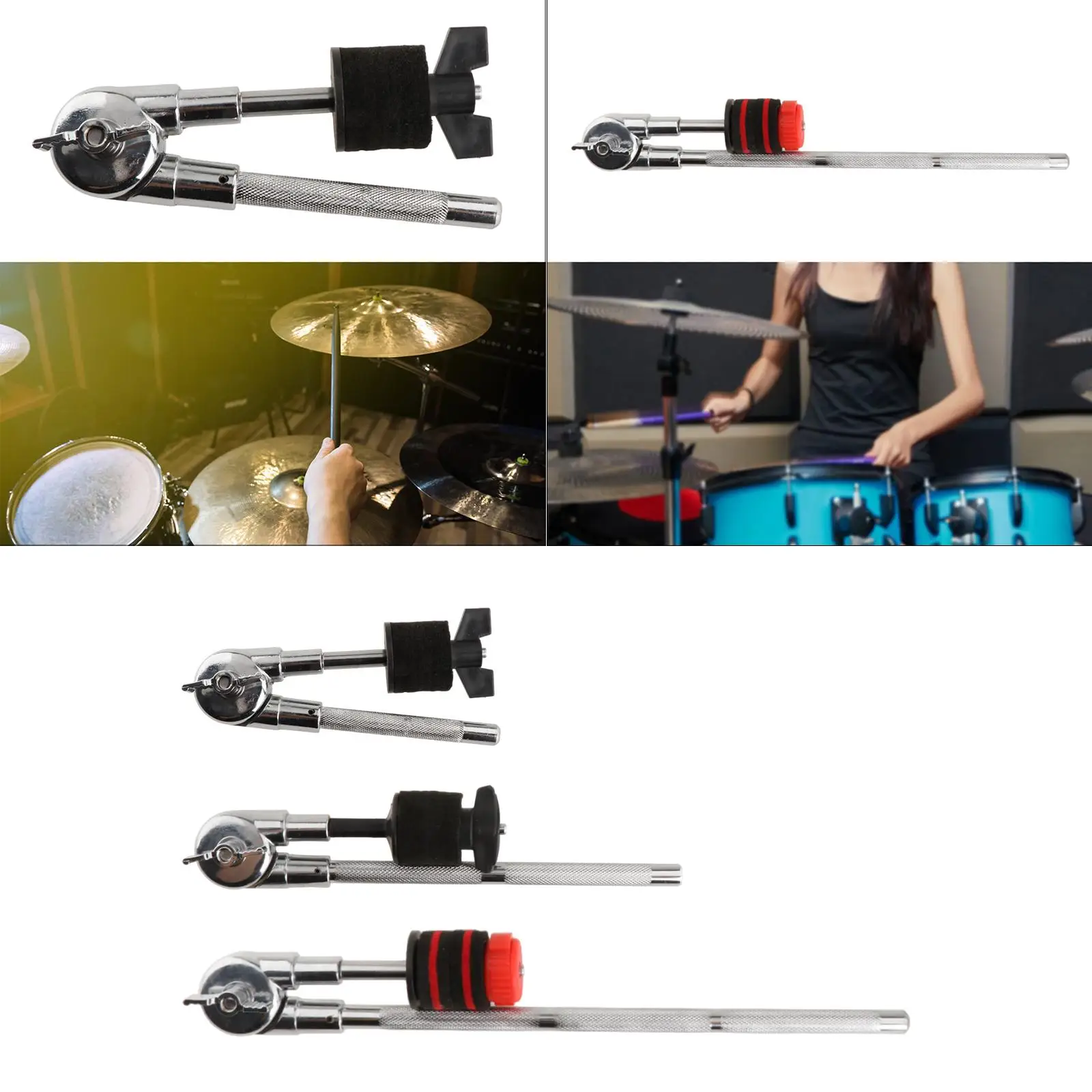 Cymbal Extension Stand Versatile Adjustable Percussion Instrument Solid Cowbell Clamp Holder Turntable Rolling Rod Drummer