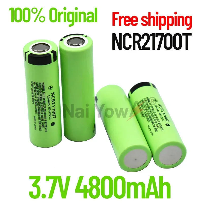 100% /Original 21700 NCR21700T Lithium Rechargeable Battery 4800mAh 3.7 V 40A High-discharge Battery High-drain Li-ion Battery