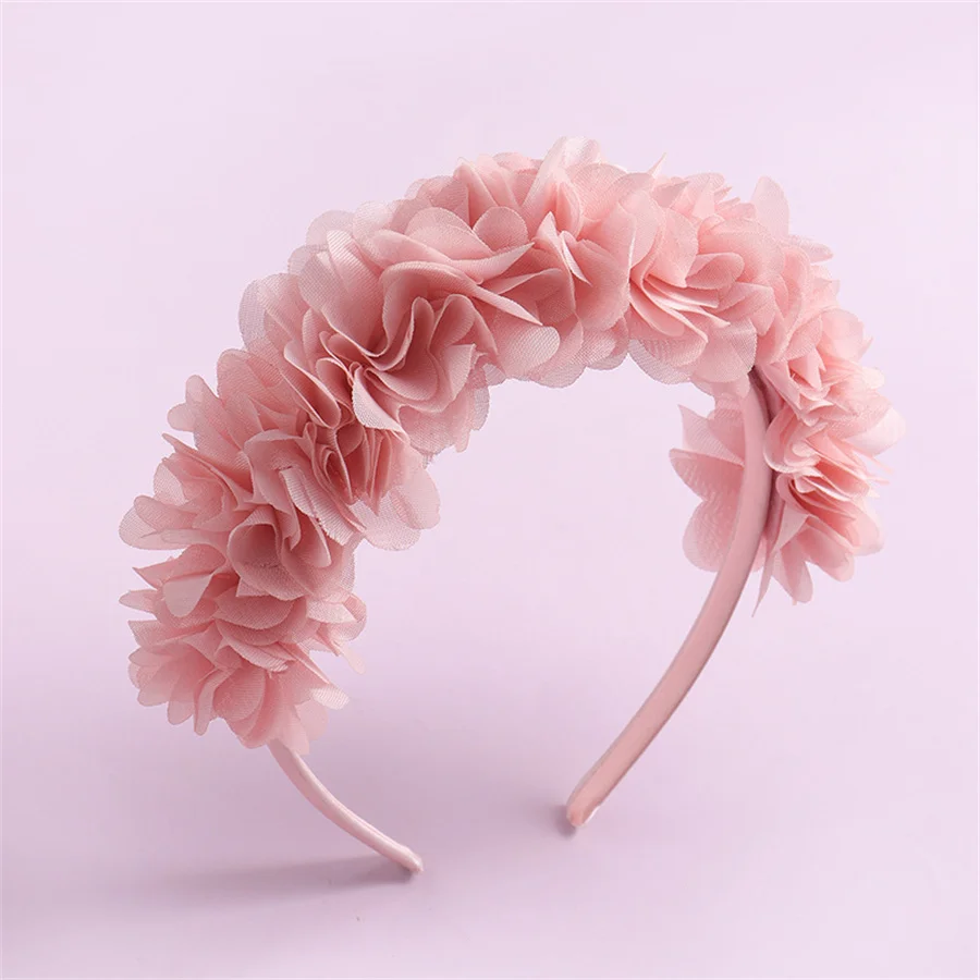 Fashionable lace flower headband hair accessories creative pink children's princess girls fresh and sweet hairbands and headwear