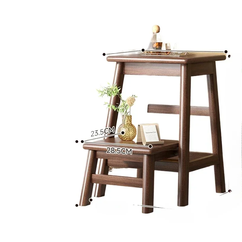 

Solid Wood Folding Ladder Stool Household Dual-use Bar Stair Chair Multi-functional Indoor Flower Rack Step Stool Furniture