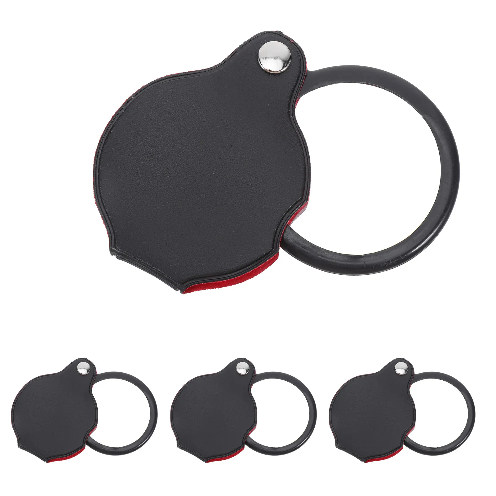 4Pcs Portable Foldable Pocket Magnifier 10X Mini Transparent Glass Handheld Magnifying Glass for Reading Science Class view 2