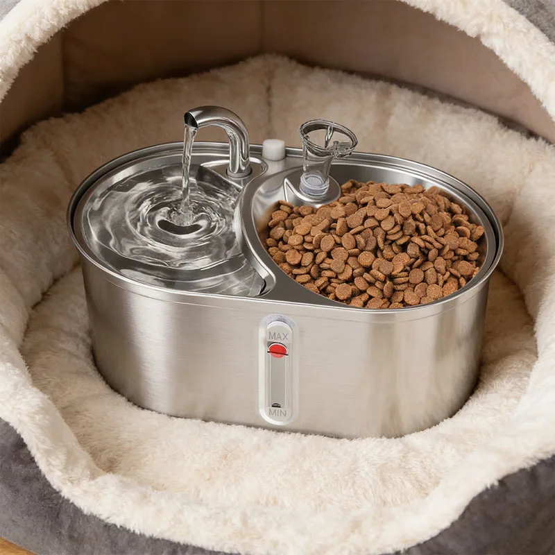 

Pet stainless steel water dispenser, cat and dog fountain, intelligent feeding and feeding device, 3L water dispenser, pet cat s