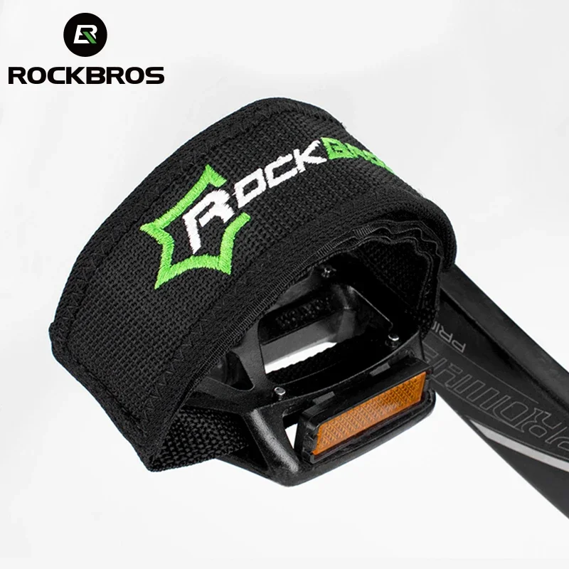 ROCKBROS Cycling Pedal Bike Pedal Cover Foot Strap High Velcro Strength Anti-slip Bicycle Pedal Belt  MTB Bicycle Accessories