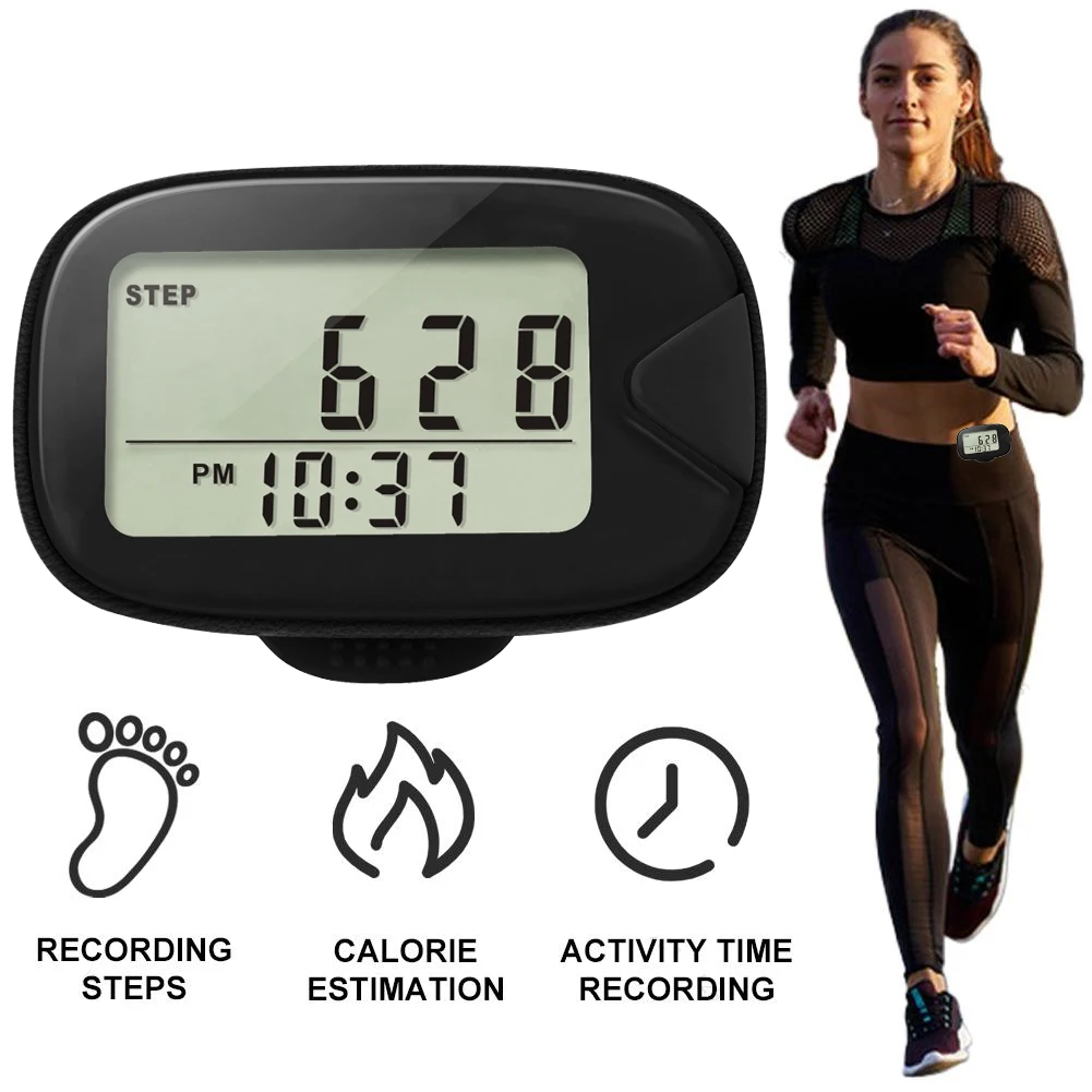 Walking Pedometer Portable Pedometer LCD Display Accurate Step Tracker Multi-Function Electronic Pedometer for Walking Running