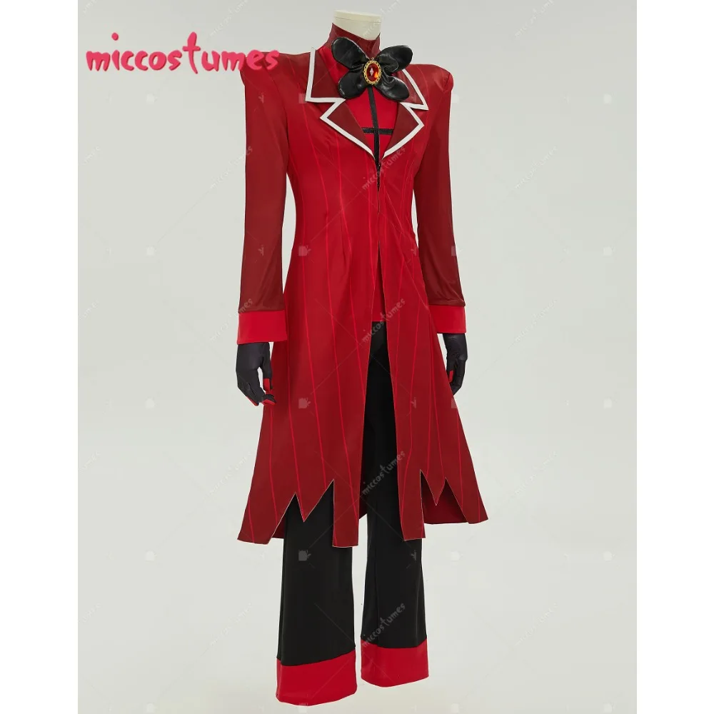 MICCOSTUMES Unisex Radio Demon Cosplay Costume Top and Long Pants with Jacket and Gloves for Halloween