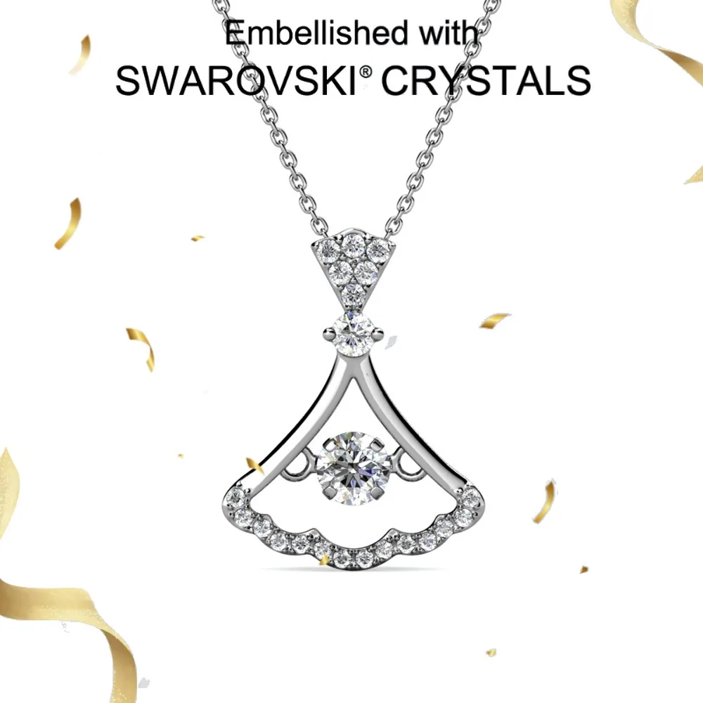 

Daisini 925 Sterling Silver Women Fashion Necklace Embellished with Swarovski Crystals Pendant Gift for Birthday Wedding Party