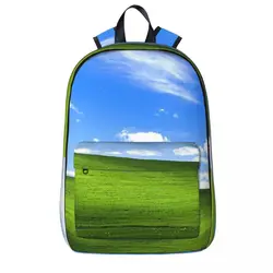 Windows XP Wallpaper Backpacks Large Capacity Student Book bag Shoulder Bag Travel Rucksack Fashion Children School Bag