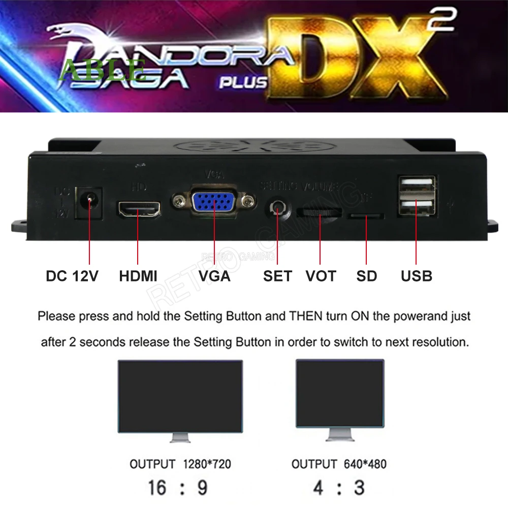 26800 in 1 Pandora Saga Box DX2 Plus DIY Kit 8 Way Joystick American Style Push Button Bartop Arcade Game Console Cabinet
