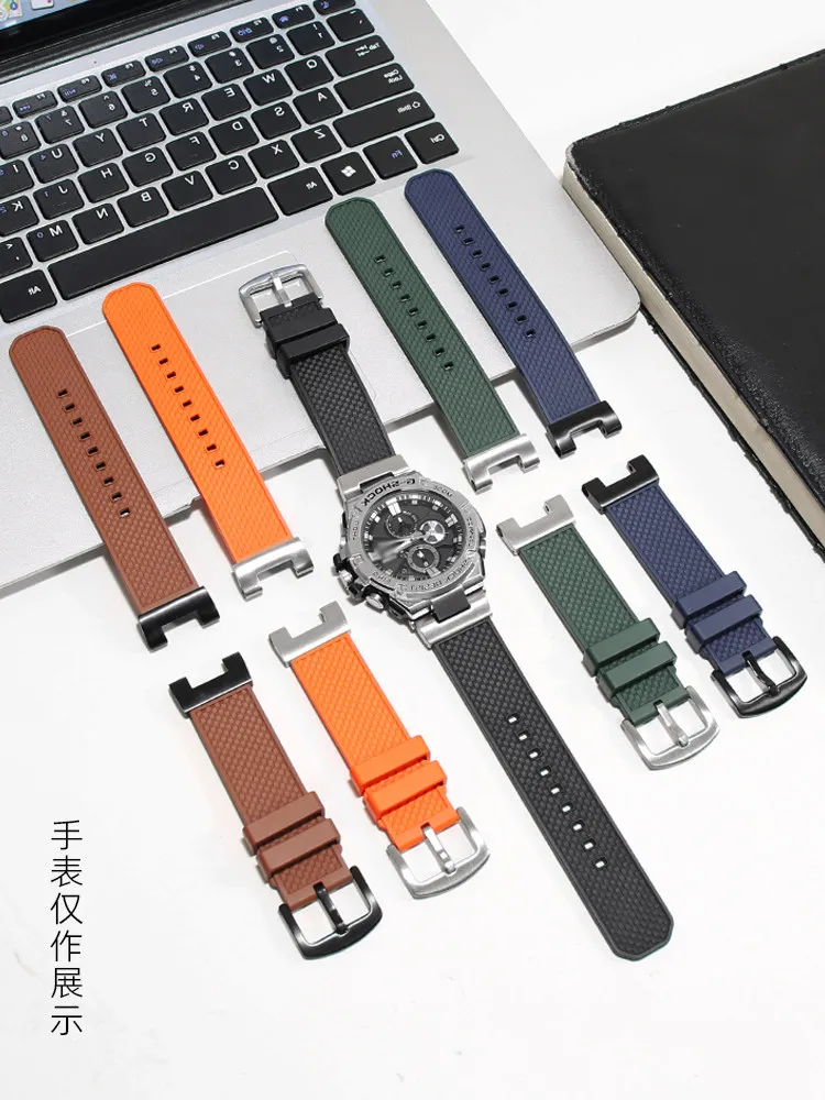 Suitable for Casio GST-B100 Modified Fluoroelastomer Strap GST-S130 300 330 110 120 Accessories view 2