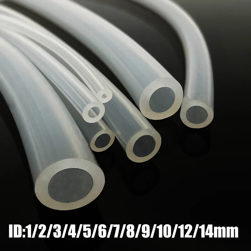 5/10M Silicone Tube ID 2mm ~ 14mm Food Grade Flexible Drinking Plomberie Pipe Temperature Resistance Nontoxic Transparent Tubing