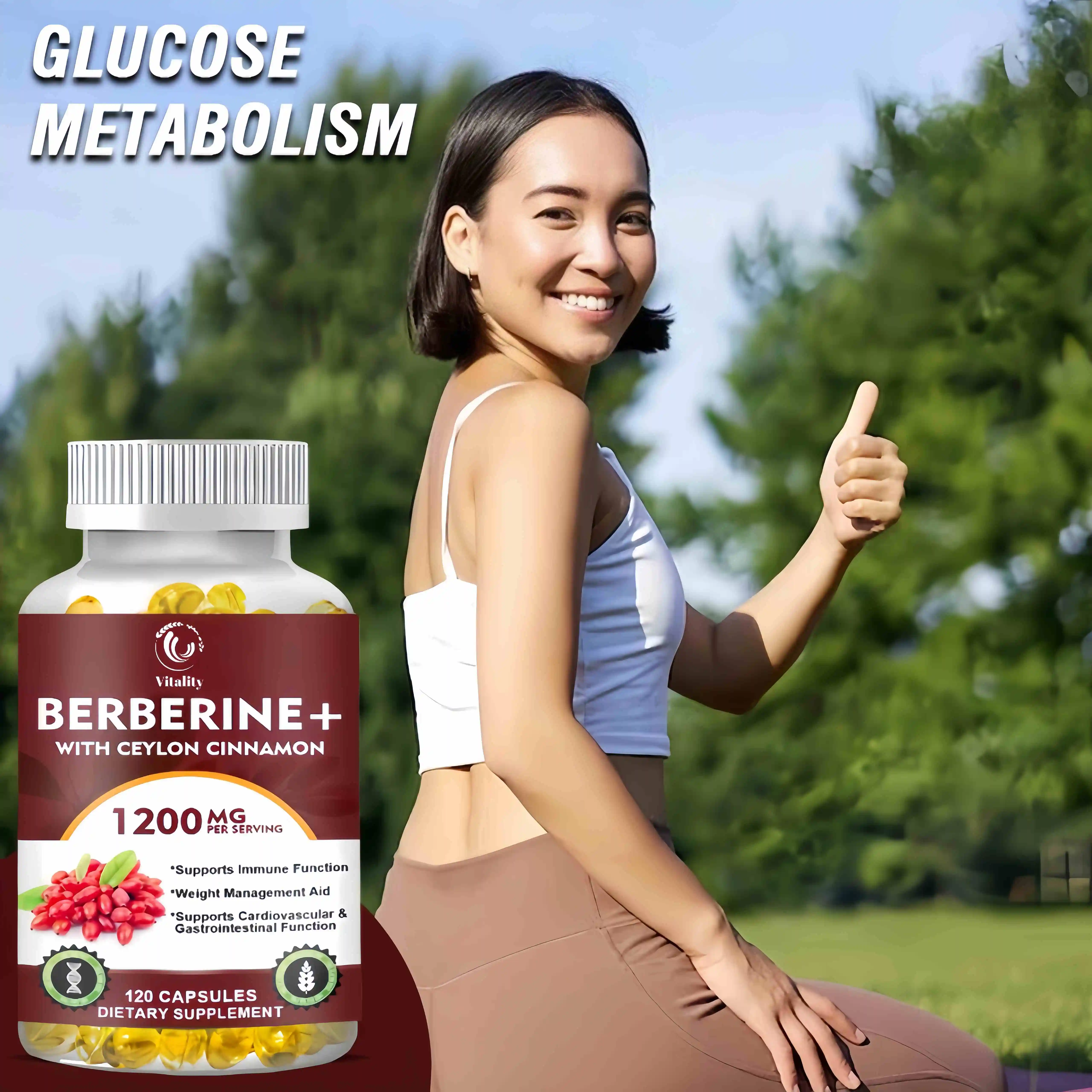 Berberine Capsules with Bitter Melon Extract Balance blood Pressure and Healthy Cholesterol Blood Sugar