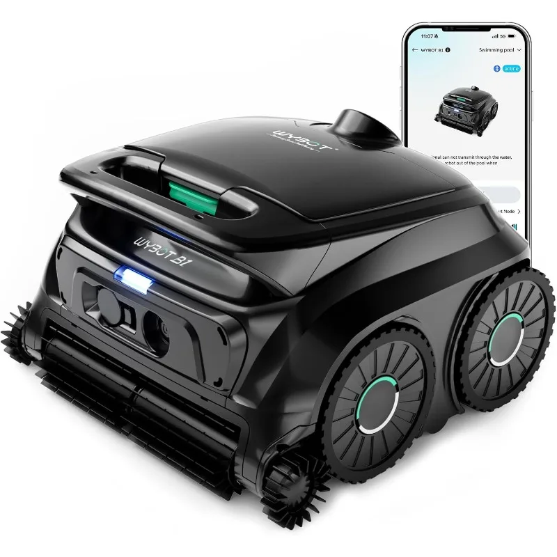 (2026 New) WYBOT B1 Robotic Pool Cleaner, Floor and Wall Cleaning, 120min Runtime Cordless Pool Vacuum for Inground