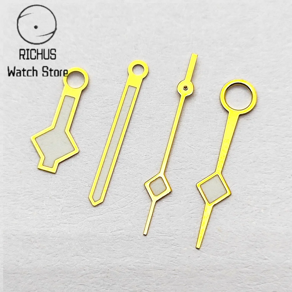 RICHUS NH34 ساعة يد متعددة الألوان الملمس الأخضر مضيئة الأيدي مناسبة ل NH34 ساعة يد تعمل بالحركة الملحقات