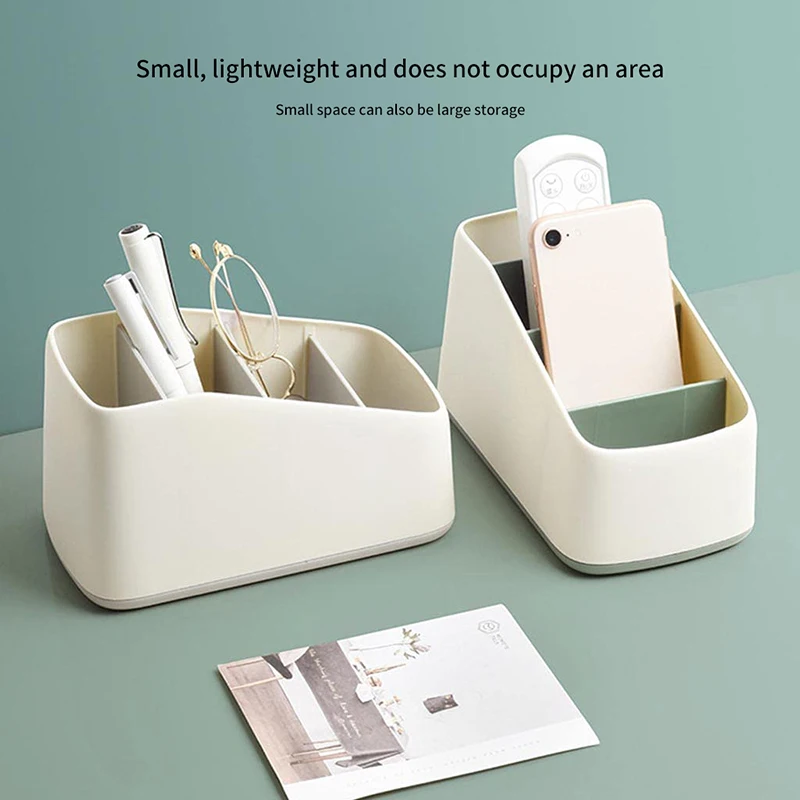 حامل التحكم عن بعد 4 فتحة صندوق تخزين مكتبي تلفزيون التحكم عن بعد الهاتف شبه منحرف سلة منظم قرطاسية فندق المنزل