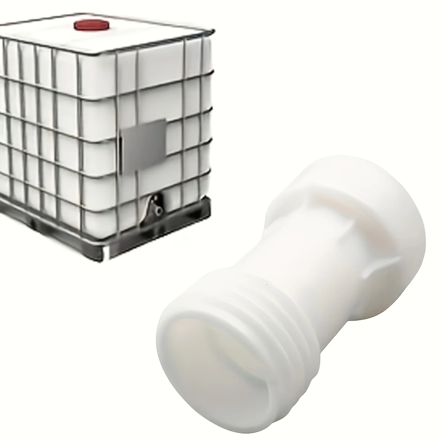 IBC Tank Pipe Extension Adapter, white rustproof accessory for rain barrel drainage, simple to mount for daily use
