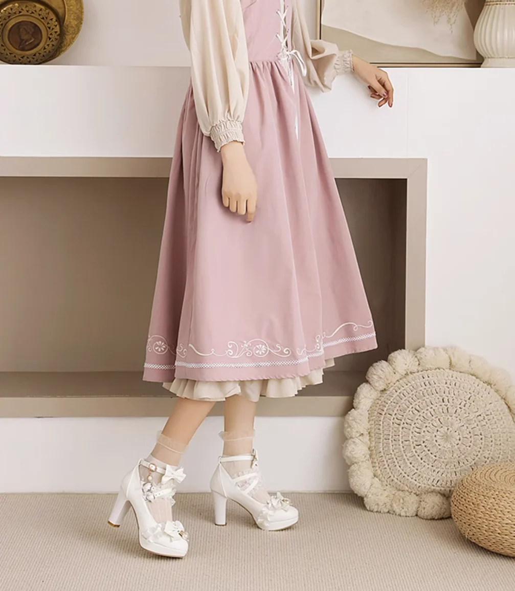 لوليتا طالب الفتاة أحذية ماري جين فراشة نعل سميك ارتفاع ارتفاع زيادة الخشب الحبوب الكعوب حذاء بكعب سميك مضخات