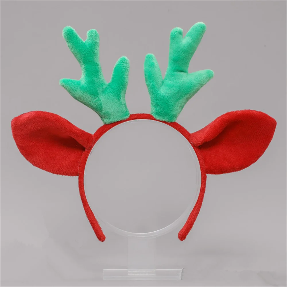 تأثيري الدعامة احتفالية آذان الغزلان القطيفة الكرتون العصابات الشعر لينة زينة عيد الميلاد أغطية الرأس للحفلات التنكرية صور الأطفال #2