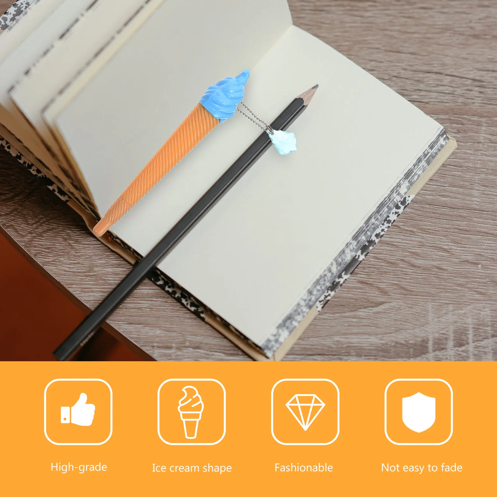 

12 Pcs Ice Cream Pendant Fun Pens Gel Roller Plastic for Journaling Novelty Sign Miss