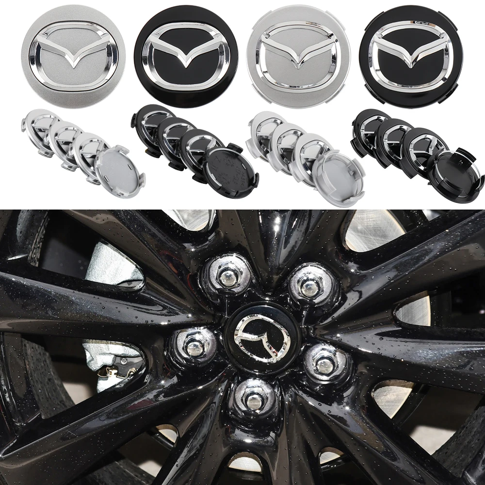 4PCS 56mm Car Original Wheel Center Covers Hub Caps Tire Decoration Accessories Mazda 2 3 5 6 7 Axela Atenza Speed 6 MS Demio