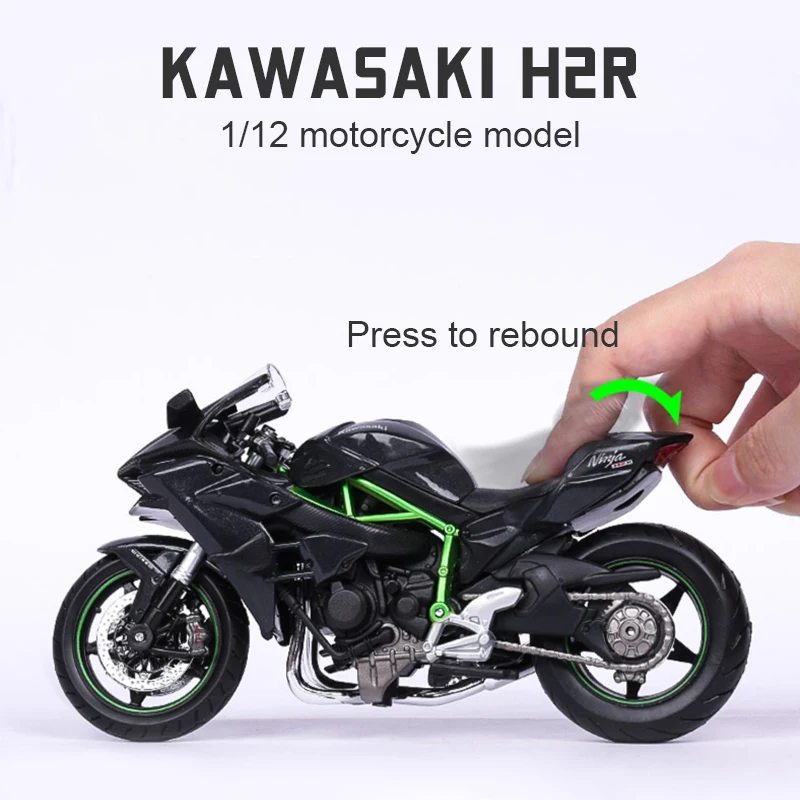 Maisto 1:12 KAWASAKI NINJA H2R Motorcycle Alloy Diecast Model Toy with Base Simulation Motorbike Collection Gift Toys 1/18 Scale