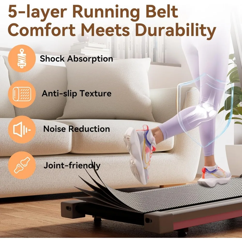 جهاز سير مدمج 4 في 1 قابل للطي مع مائل للياقة البدنية المنزلية، يدعم ما يصل إلى 300 رطل، مثالي للمساحات الصغيرة وسهل التخزين