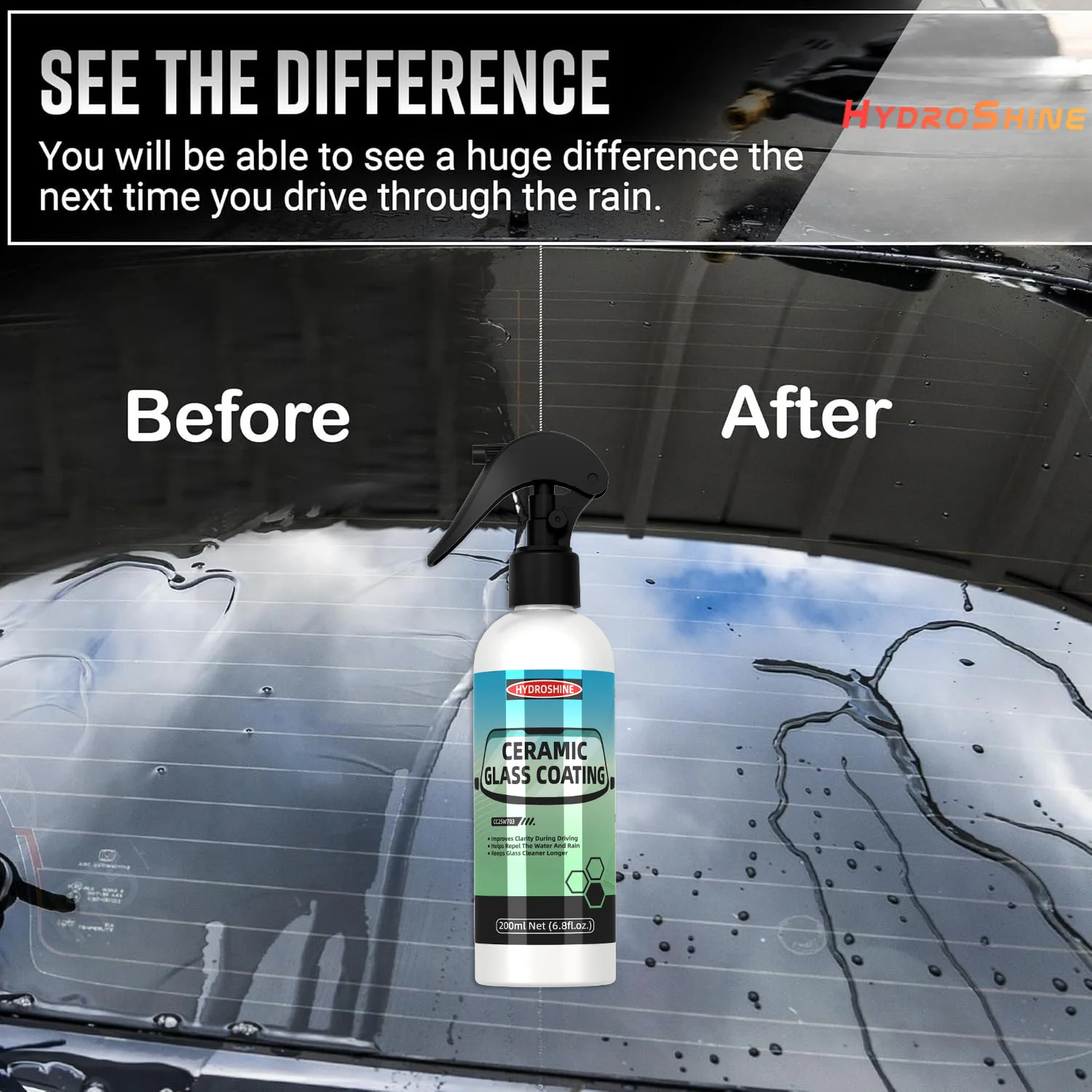 Hydroshine Ceramic Glass Coating Nano Crystal Coating Windows Polishing Liquid Glass Plated Crystal Hydrophobic Dustproof Agent