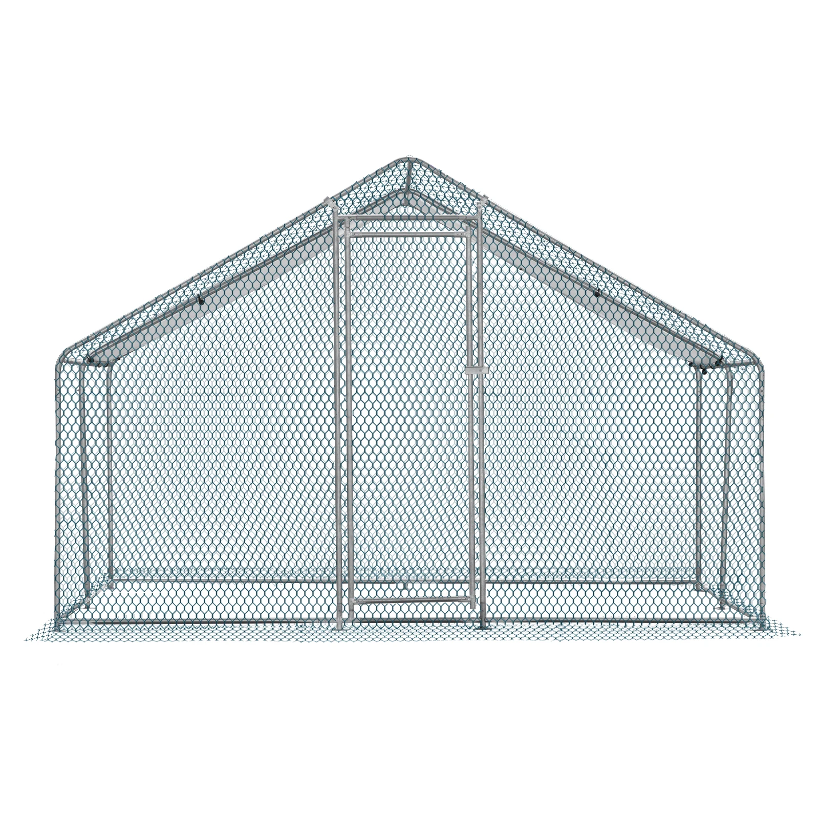 

3 * 3 * 2m/9.8x9.8x6.5 ft pointed chicken coop 180gPE rain cloth, metal, iron chicken rabbit cage (09877689 same style)