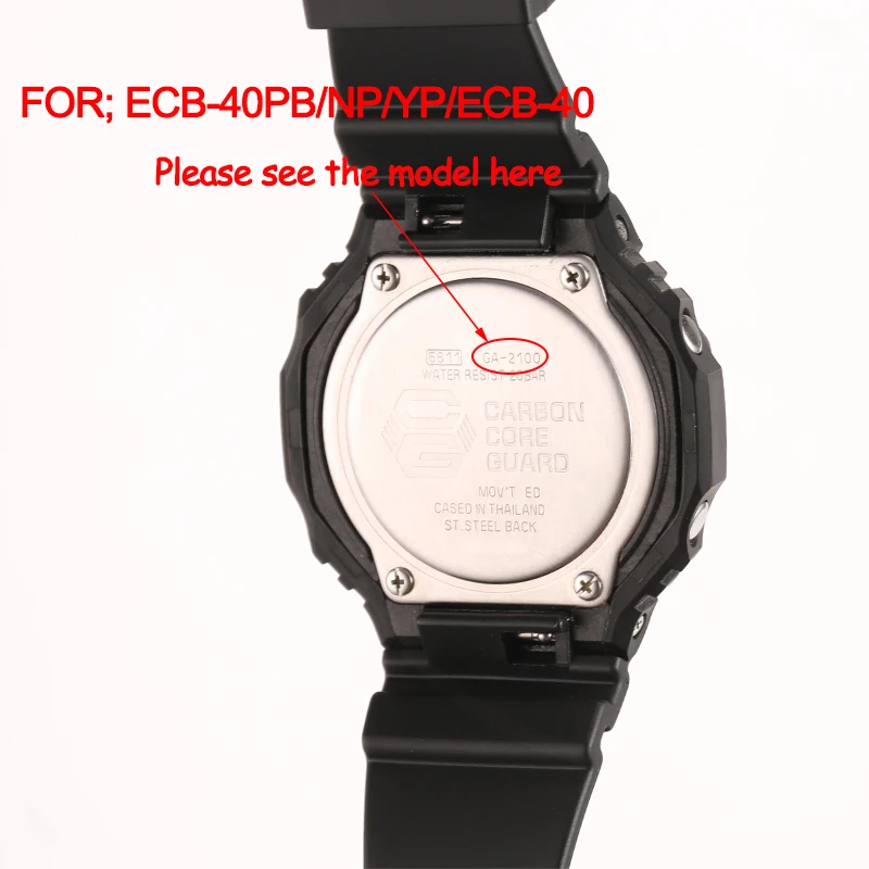 Replacement Resin Band For Casio ECB-40PB/NP/YP/ECB-40 Men's Strap Sport Waterproof Watch Accessories