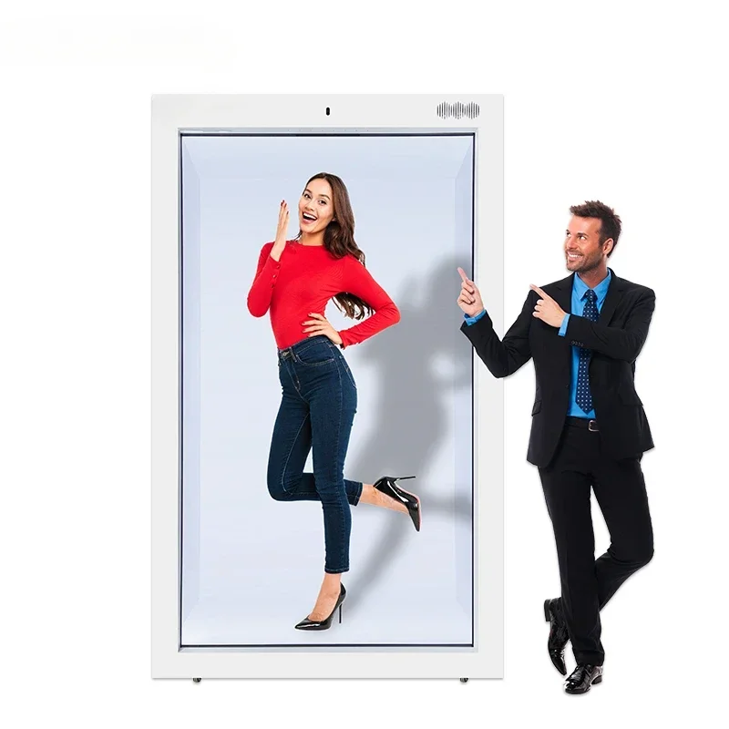 98inch indoor AI 3D hologram display interactive Holographic showcase transparent lcd box Virtual meta digital human holobox