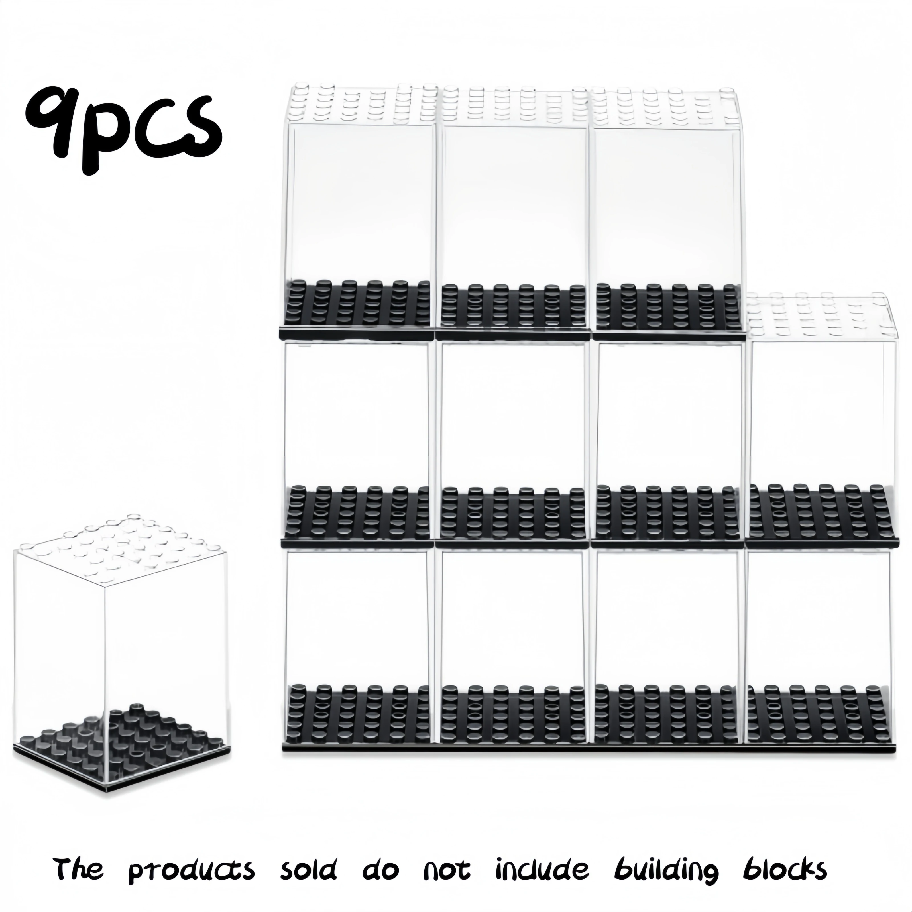 

Фирменные пылезащитные чехлы из 9 предметов для небольших строительных блоков и предметов коллекционирования — органайзер для дисплея, совместимый с фигурками MEGA, фильмами Mattel и глухими коробками