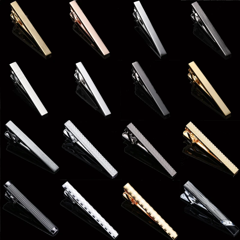 Luxury men's and women's tie clips with high-quality laser metal clips smooth brushed suit shirt accessories jewelry wholesale
