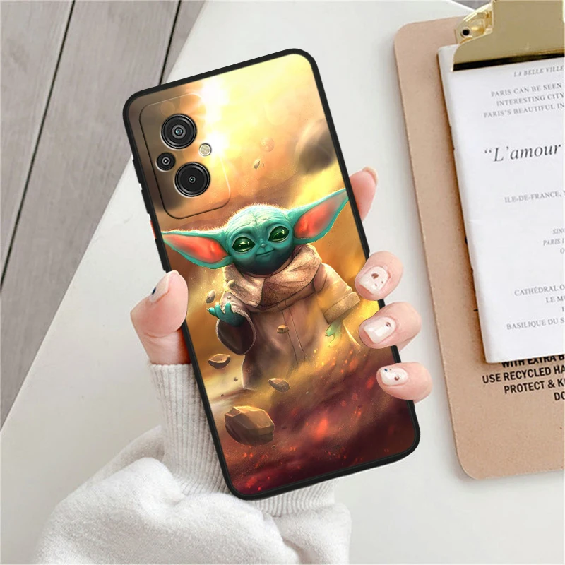 Cartoon Baby Yodas S-tar W-ars For Xiaomi Redmi K60 12C 12 11A A1 11 10C 10X 9T 9C 9AT 8A Pro Silicone Black Phone Case