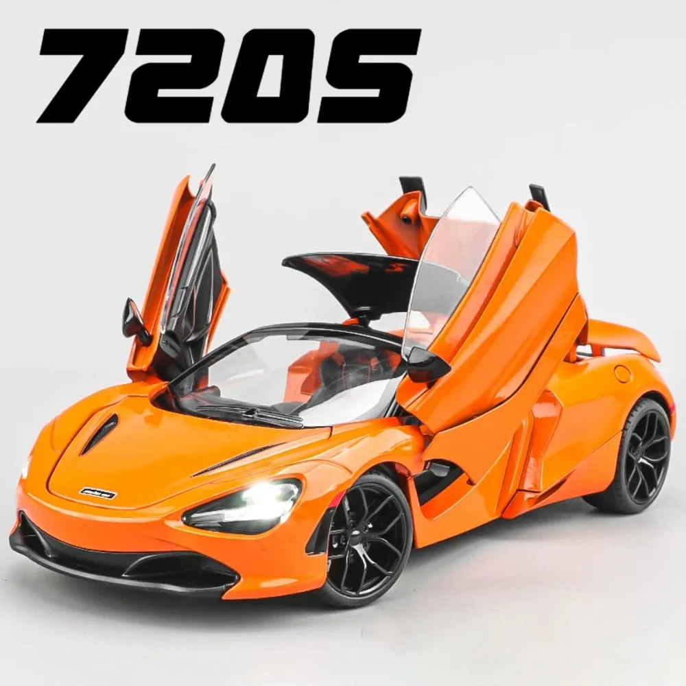 1:18 Scale 720S SVJ63 Toy Cars Model Wheels Turned Pull Back Vehicle Metal Diecast Models for Children's Birthday Gifts