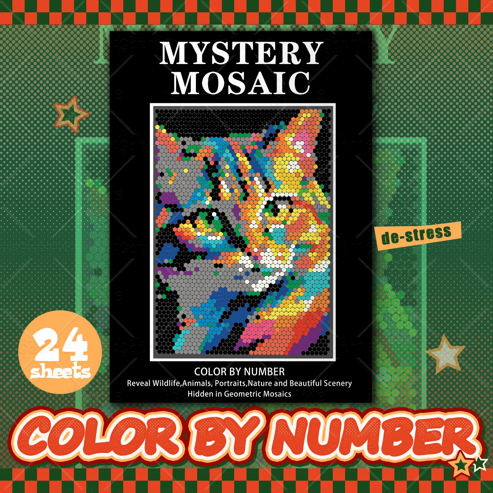 

﻿ Funny Mystery Mosaics Pixel Art Coloring Book Cats Relaxation Hand Drawn Book Colorful Graffiti Painting Book Cat Lovers