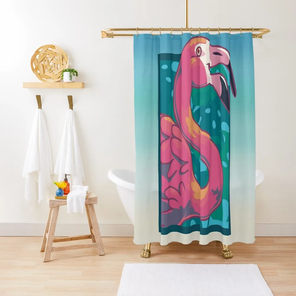 

summer flamingo Shower Curtain Shower Set Shower Bath Modern Bathroom Accessories Waterproof Bath And Anti-Mold Curtain