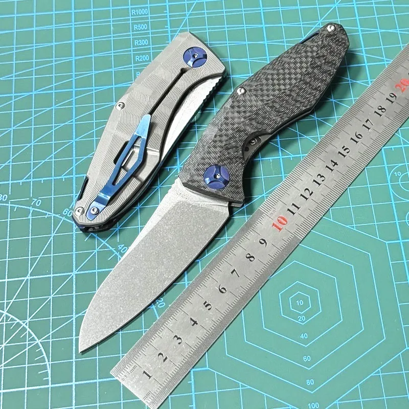 Free Wolf 235C CPM-S90V Blade Folding Knife Titanium+Carbon Fiber Handle Utility Outdoor Camping Hunting Survival EDC Knife