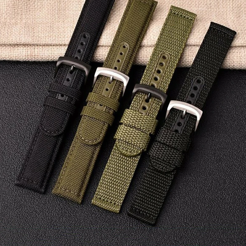 Nylon Leather Bottom Watch Strap for Seiko No. 5 SRPC31J1 Men\'s PROSPEX SPB121J1 20mm 21mm 22mm SSC295J1 Breathable Watchband