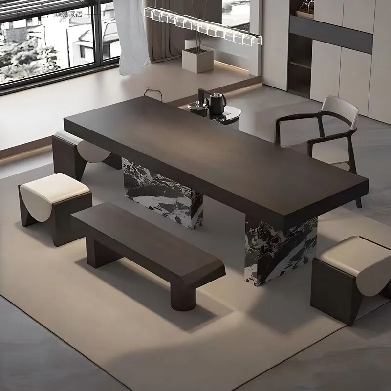 

Luxury Black Dining Table Minimalist Restaurant Conference Dining Table Living Room Modern Tavolo Da Pranzo Furniture For Home