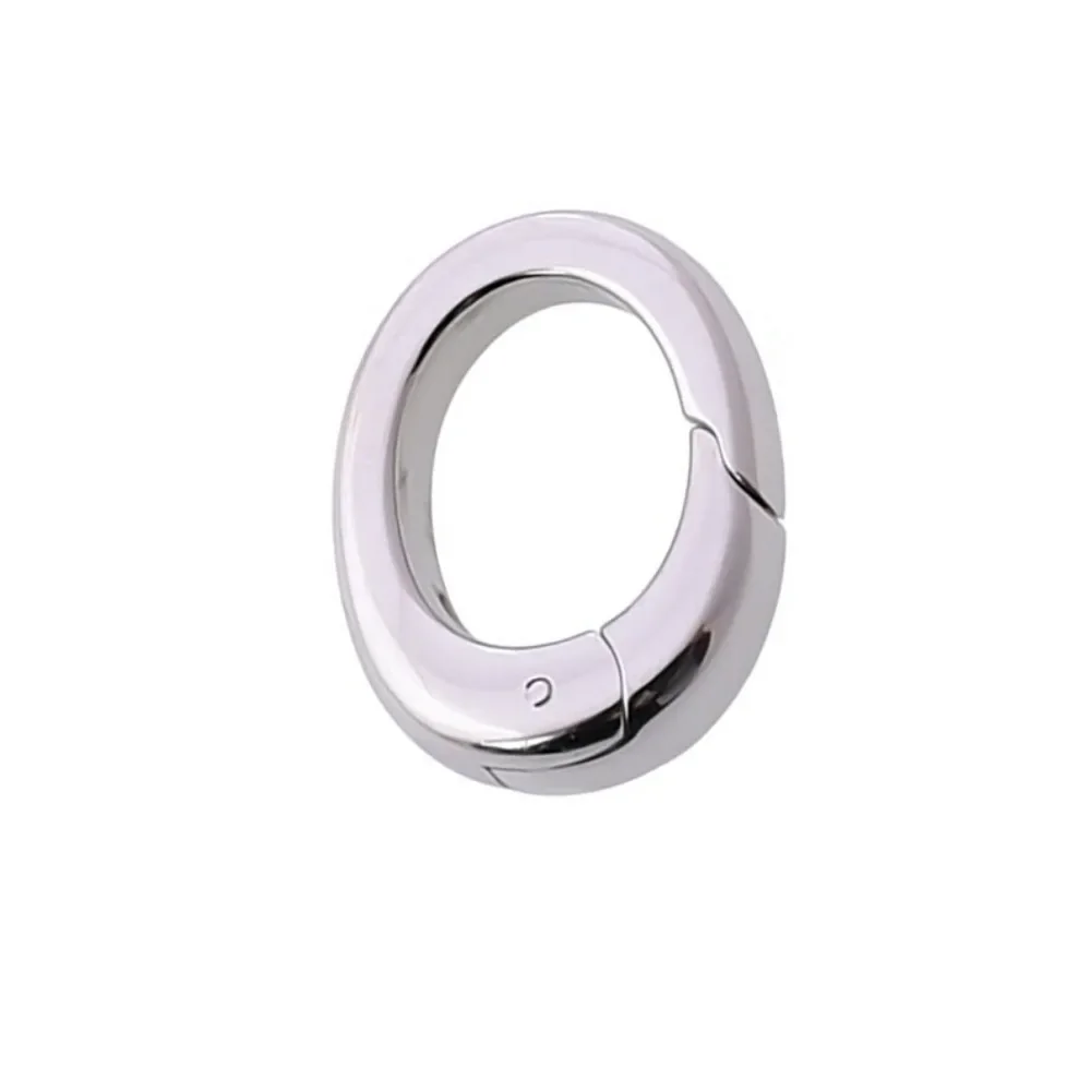 tiny Korea 0.5inch mirror polished Fine 304 stainless steel oval rugby snap spring clasp chain Pearl necklace bangle DIY