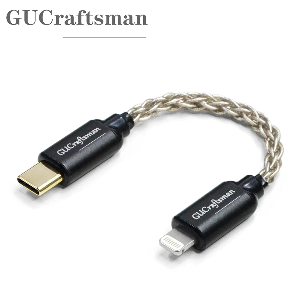 GUCraftsman OTG Cable iOS to Type C/USB C for FiiO BTR5 Q3 Q3s Qudelix 5K xDuoo Link2 XD-05PLUS E1DA 9038S 9038D for iPhone iPad