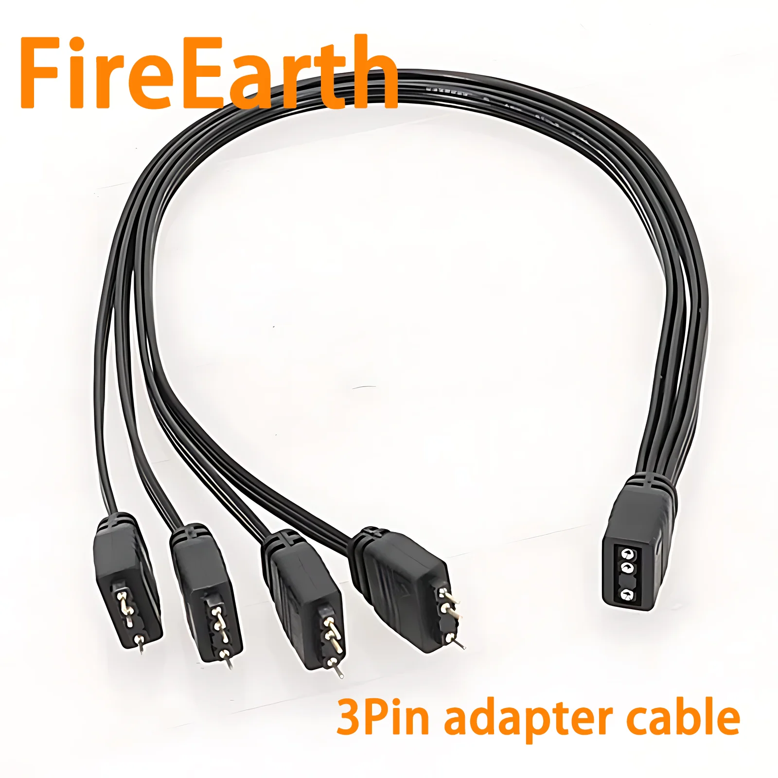 Kabel Pemisah ARGB 1-ke-4 untuk Kipas Casing PC - Hub Sinkronisasi Terkendali PWM 5V 3-Pin untuk Motherboard, Kipas & Strip LED, 30Cm