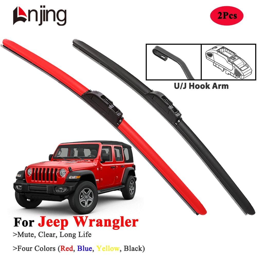 

LNJING Красочные щетки стеклоочистителя для Jeep Wrangler TJ JK JL 1986-новый
